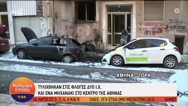 Τρόμος στην πλατεία Κολιάτσου.Έπιασαν φωτιά δυο αυτοκίνητα και μια μηχανη.