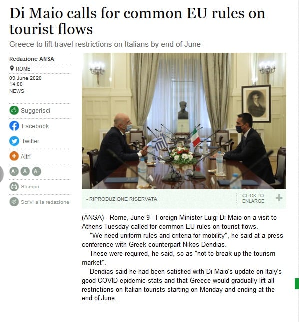 Screenshot_2020-06-09 Di Maio calls for common EU rules on tourist flows - English