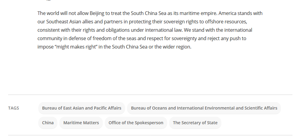 Screenshot 2020 10 20 U S Position on Maritime Claims in the South China Sea United States Department of State3