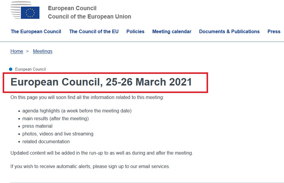 European Council 25 26 March 2021