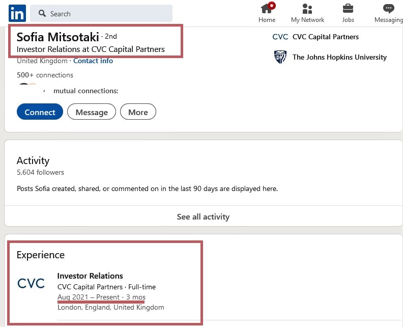 Sofia Mitsotaki LinkedIn cvc