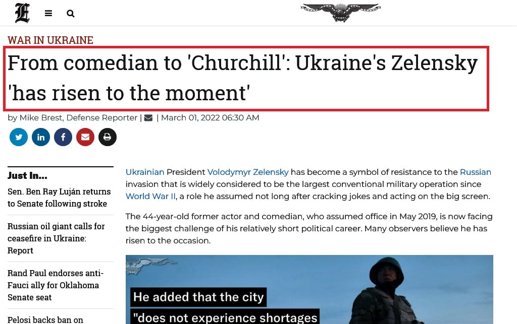 From comedian to Churchill Ukraines Zelensky