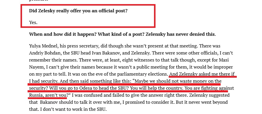 Screenshot 2022 03 02 at 19 15 29 ‘Zelensky offered me to head the SBU in Odesa