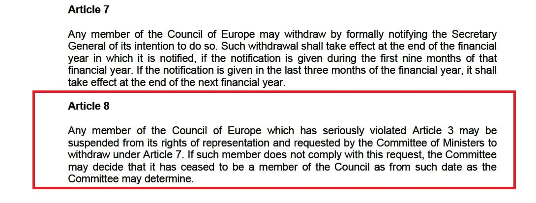 Statute of the Council of Europe article 7 8
