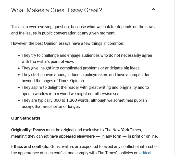 New York Times Opinion Guest Essays