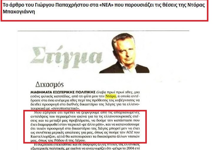 Δεν θέλουμε κυβέρνηση...του "Turkaegean", με κόκκινες γραμμές στα 6νμ, με ατζέντα θαλασσίων ζωνών, με μειωμένη επήρεια νησιών 14 ΑΟΖ Μπακογιάννη