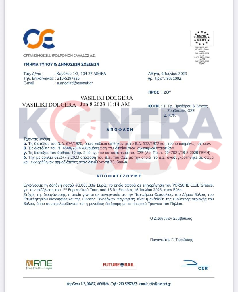 Απίστευτο θράσος! Τρεις μήνες μετά το θανατικό στα Τέμπη ο ΟΣΕ κάνει χορηγίες στη... Porsche! 6 unnamed