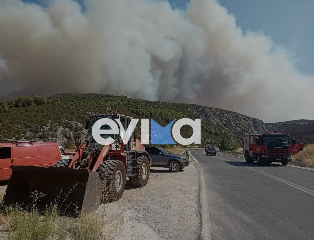 Πύρινη κόλαση στην Εύβοια: Οι πολίτες καλούνται να μετακινηθούν σε ασφαλή σημεία προς Χαλκίδα