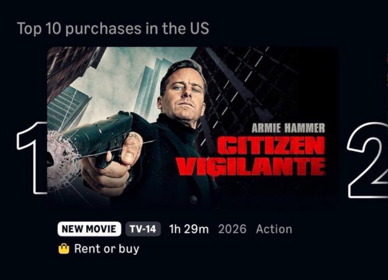 Η ταινία Citizen Vigilante έφτασε πλέον στο Νο.1 στην Amazon στις Ηνωμένες Πολιτείες!