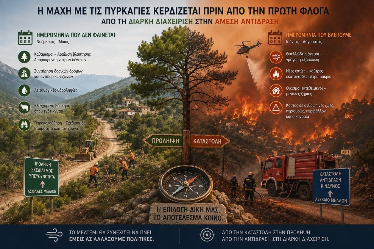 Θοδωρής Κολυδάς: Η μάχη με τις πυρκαγιές κερδίζεται πριν την πρώτη φλόγα