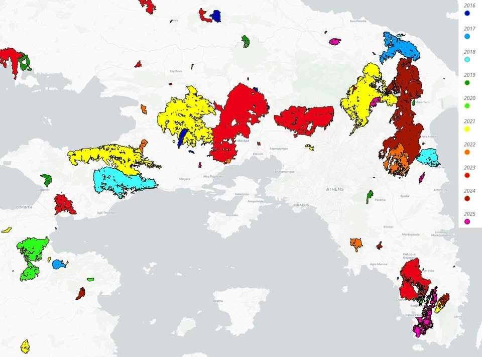 Ένα σοκαριστικό στατιστικό για την Αττική όσον αφορά τις καμένες εκτάσεις