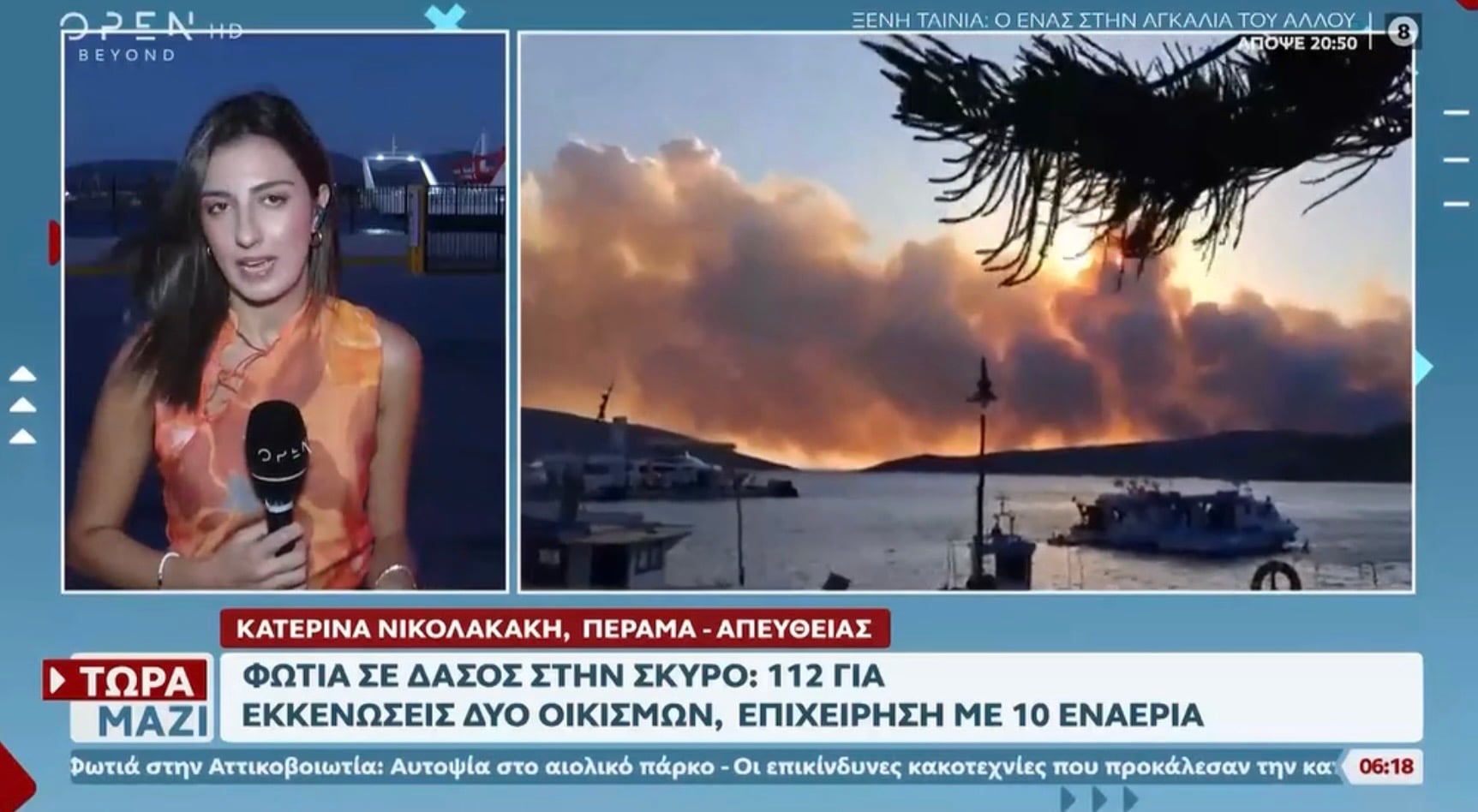 Σκύρος: Ολονύχτια μάχη με τις φλόγες